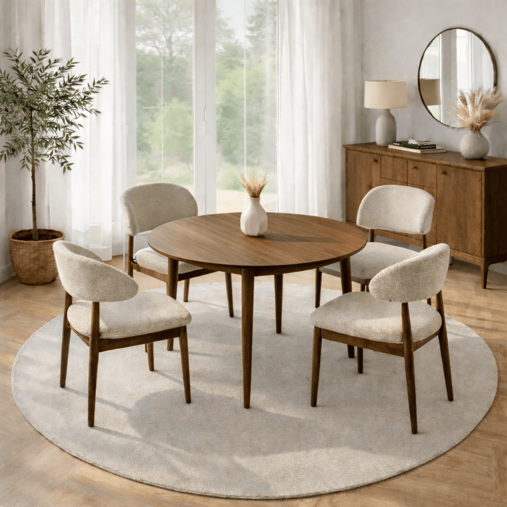 Eettafels - Eettafel Walnoot Melamine uitschuifbaar 100 - 130 cm - Vienna - Dimehouse