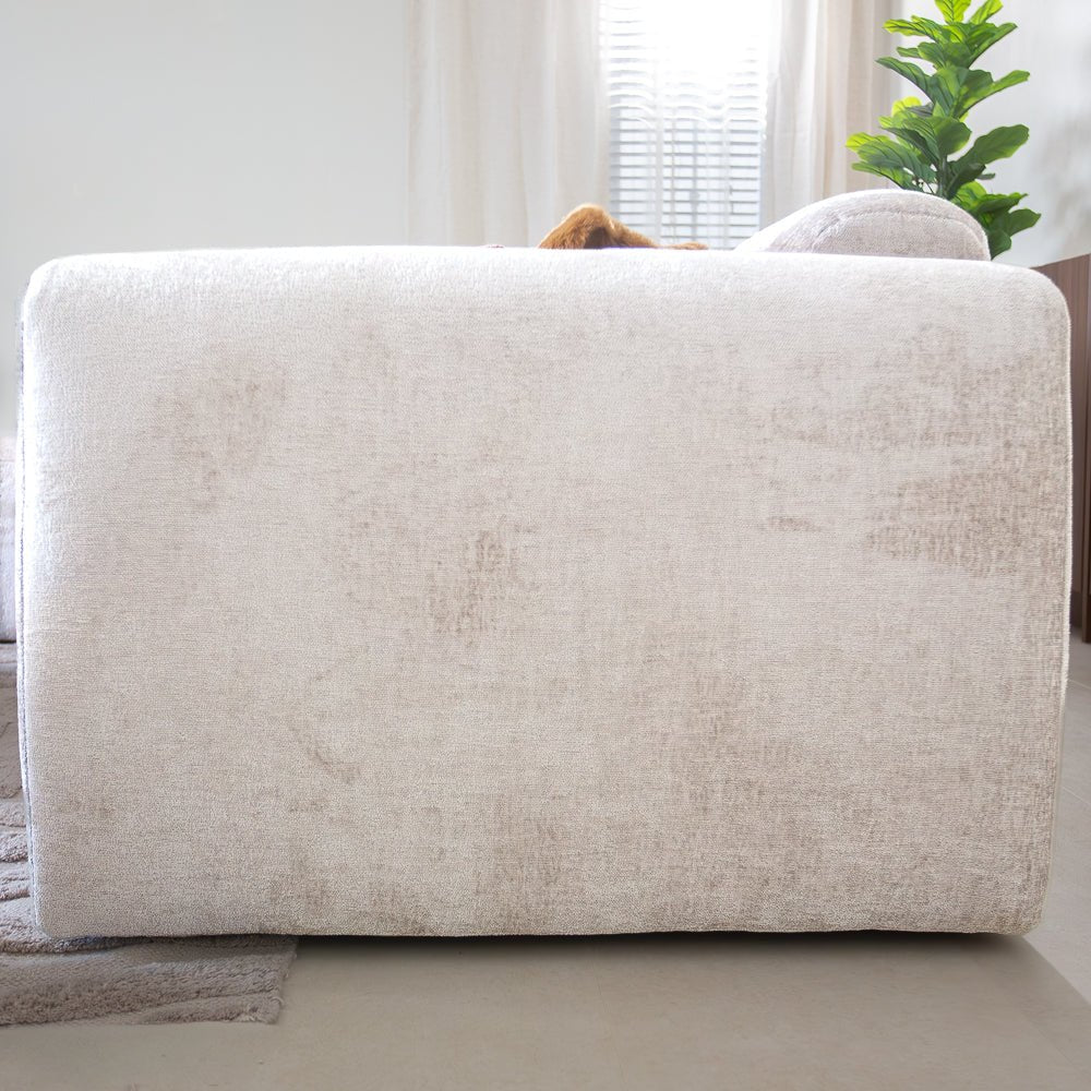 Banken-Hoekbank beige chenille stof - 272x170 cm - Shane - links-Dimehouse