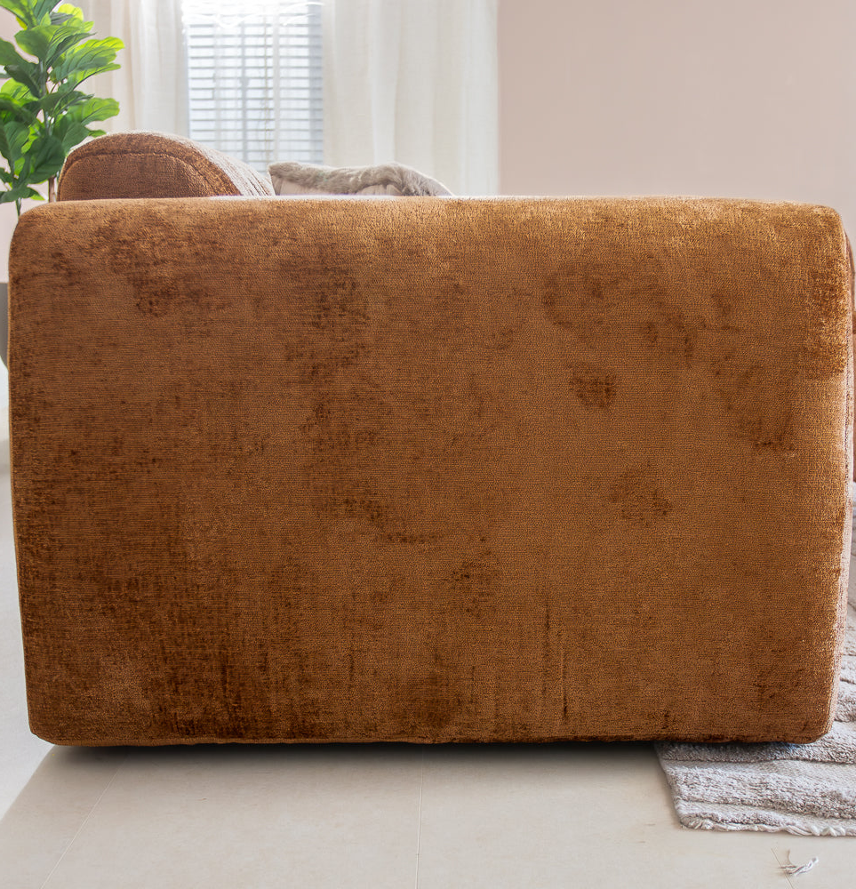 Corner sofa ocher chenille fabric - 292x169 cm - Shane - right