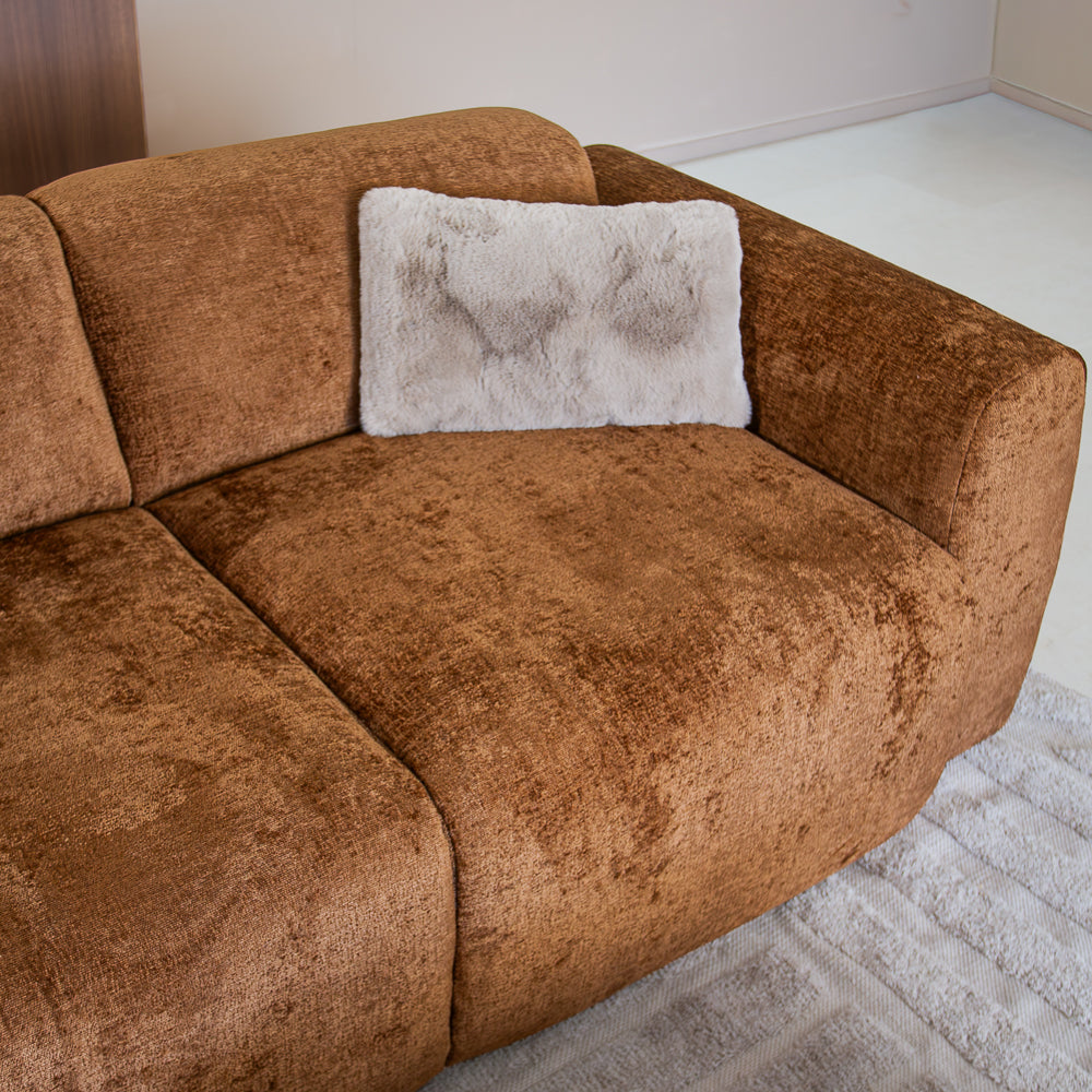 Corner sofa ocher chenille fabric - 292x169 cm - Shane - left