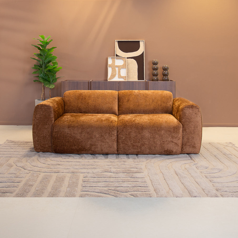 2-zits bank oker chenille stof - 195x85 cm - Shane
