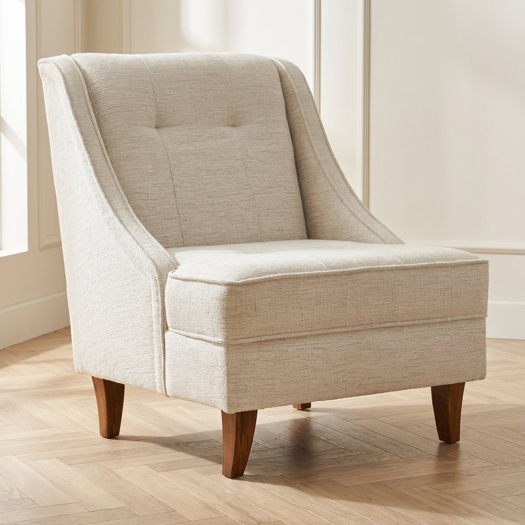 Armchair Ella Prestij Cream atmospheric photo in modern interior