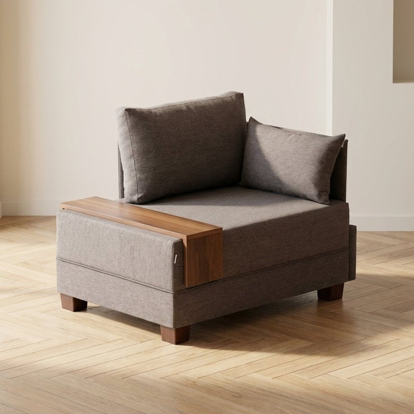 Fauteuil Rechts Fly Bruin sfeerfoto in modern interieur