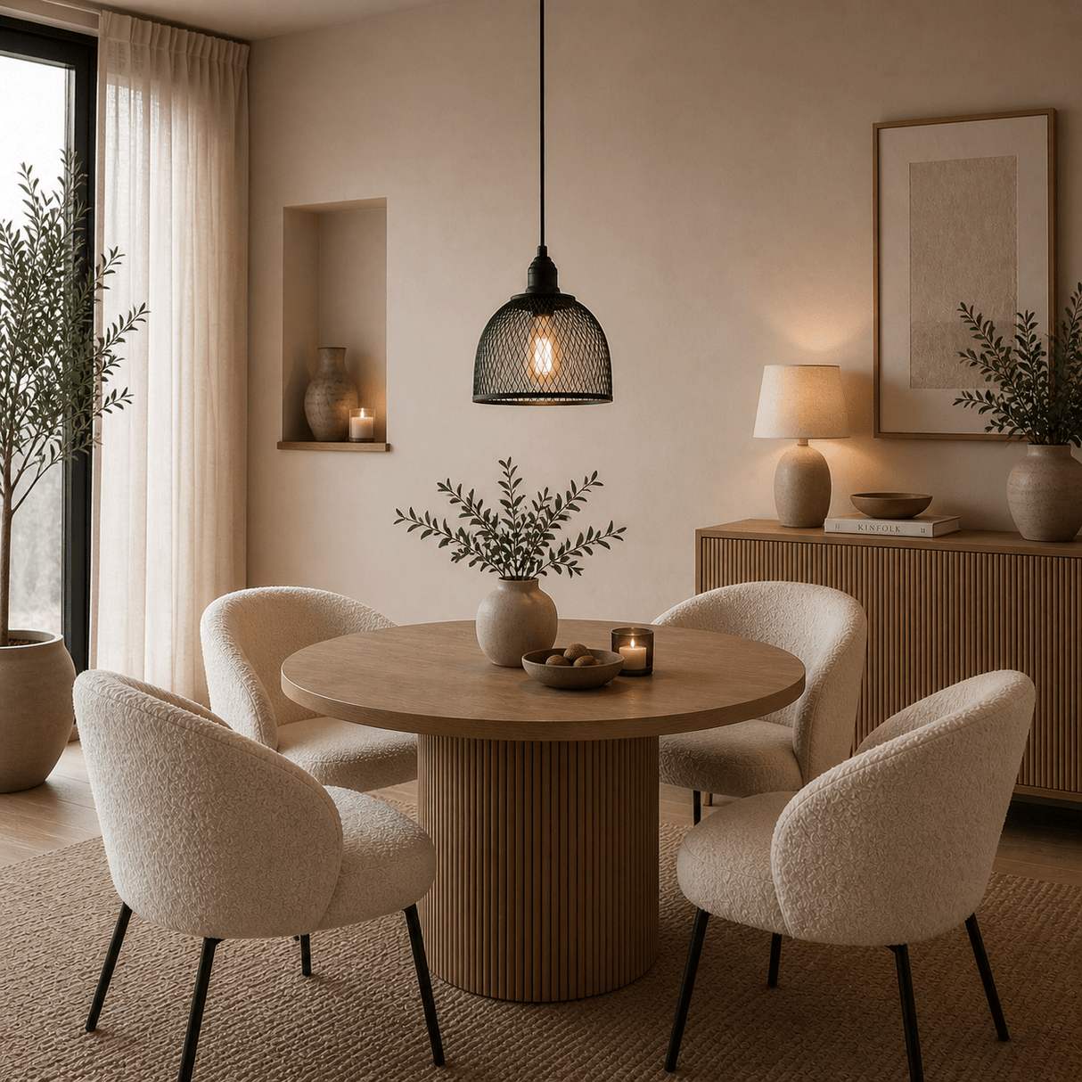 Hanging lamp black Metal - Mesh structure - 25 cm - 1-light - Hudson