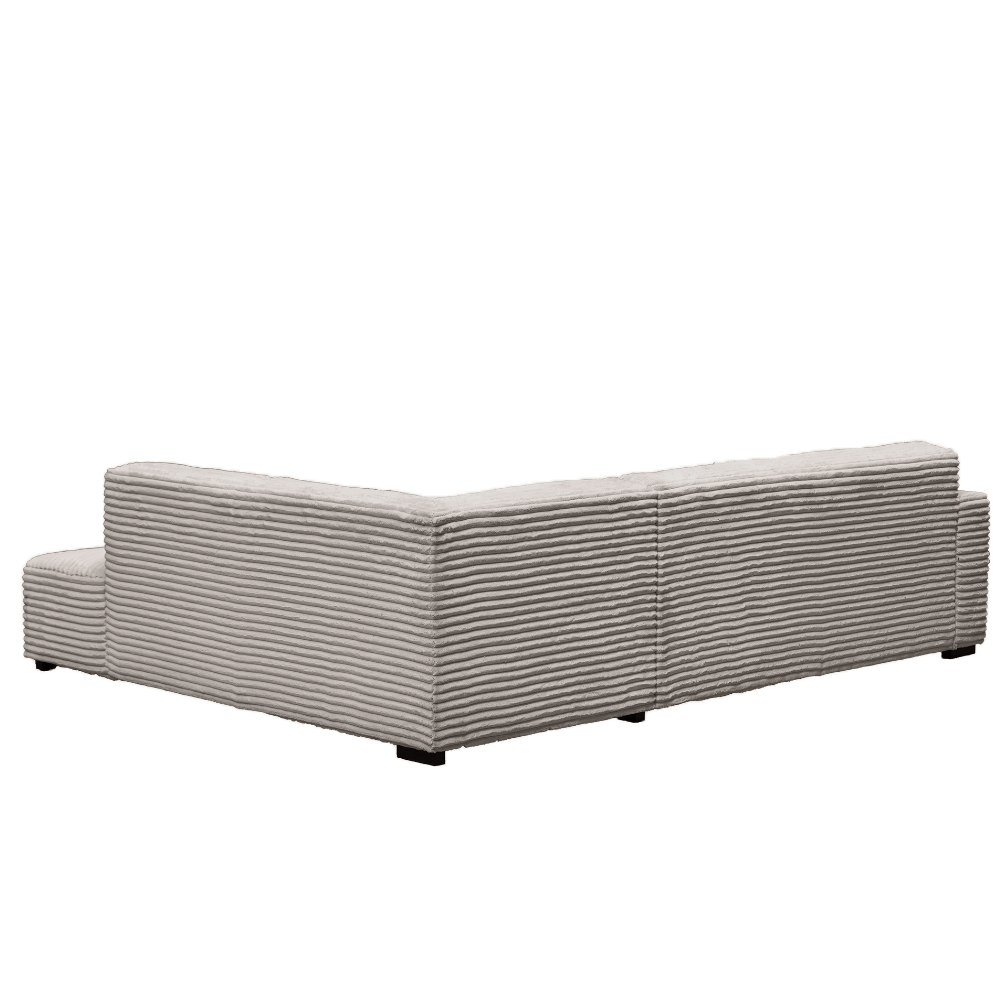 Beige corner sofa with super soft ribbed fabric Gavi - right