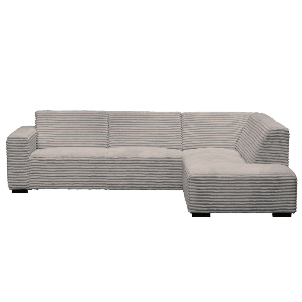 Beige corner sofa with super soft ribbed fabric Gavi - right