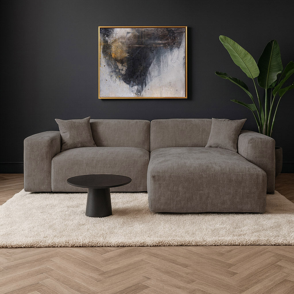 Corner sofa Wayne Chenille Taupe 260cm - Left & Right Mountable