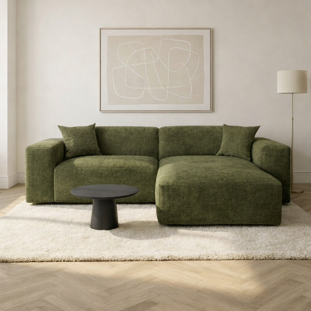 Corner sofa Wayne Chenille Taupe 260cm - Left & Right Mountable