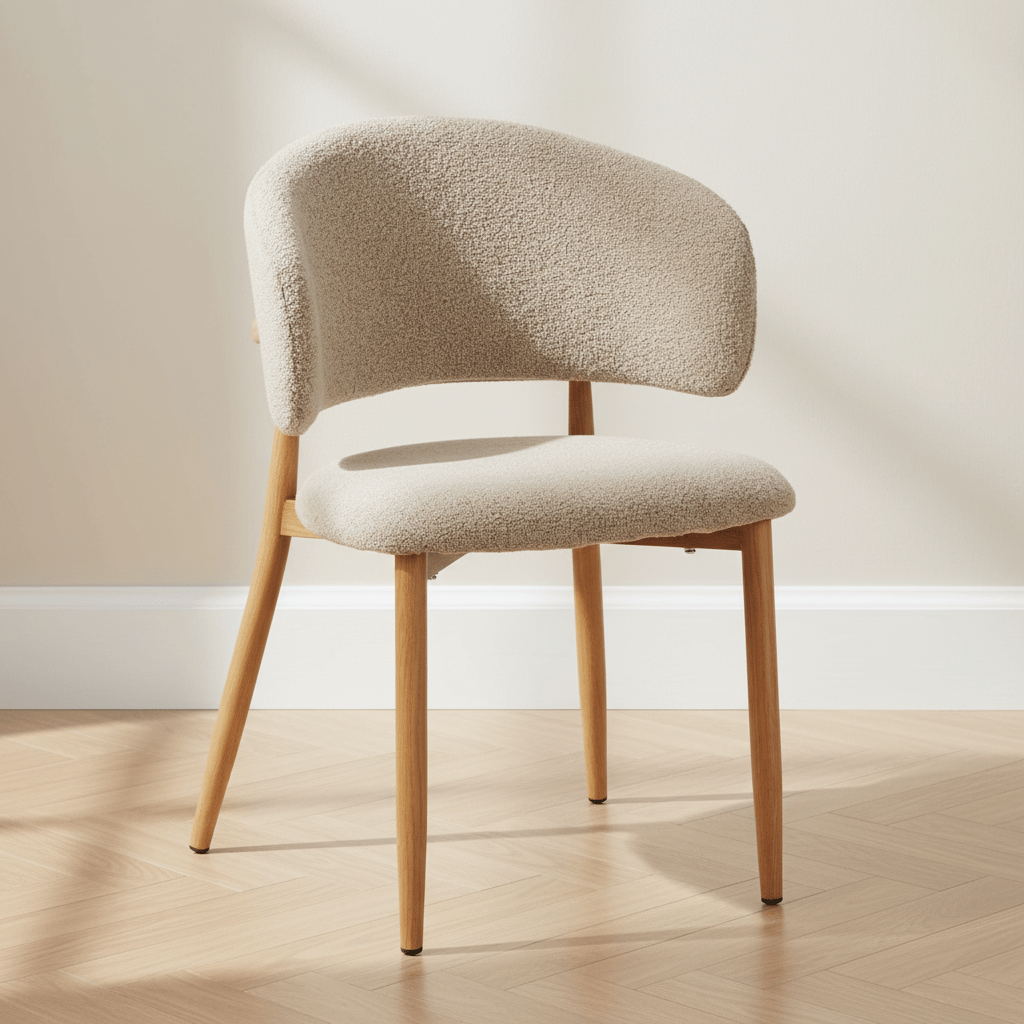 Japandi Dining Room Chair Yuka Sand - Oak Look Frame