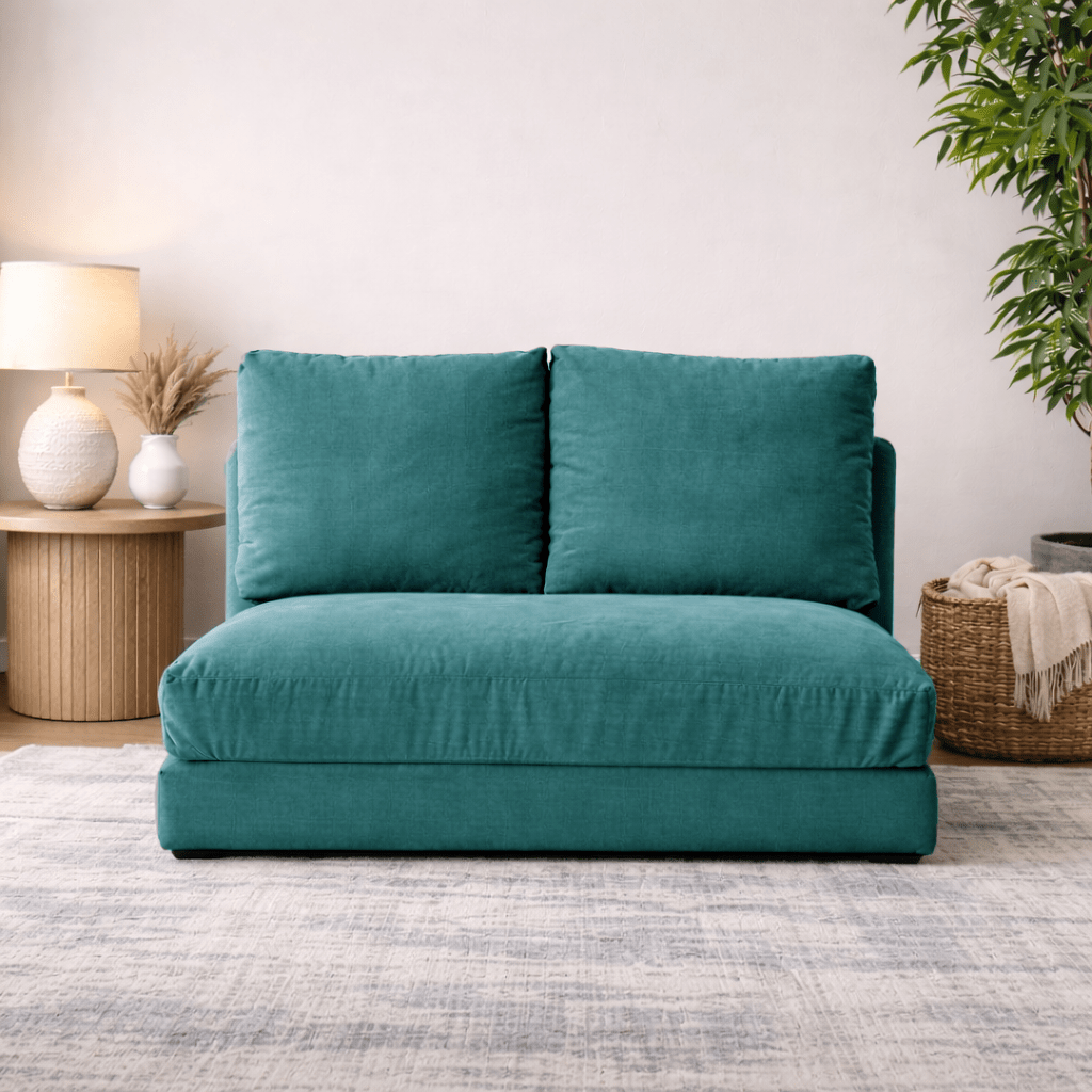 2-seater sofa bed taida petrol green