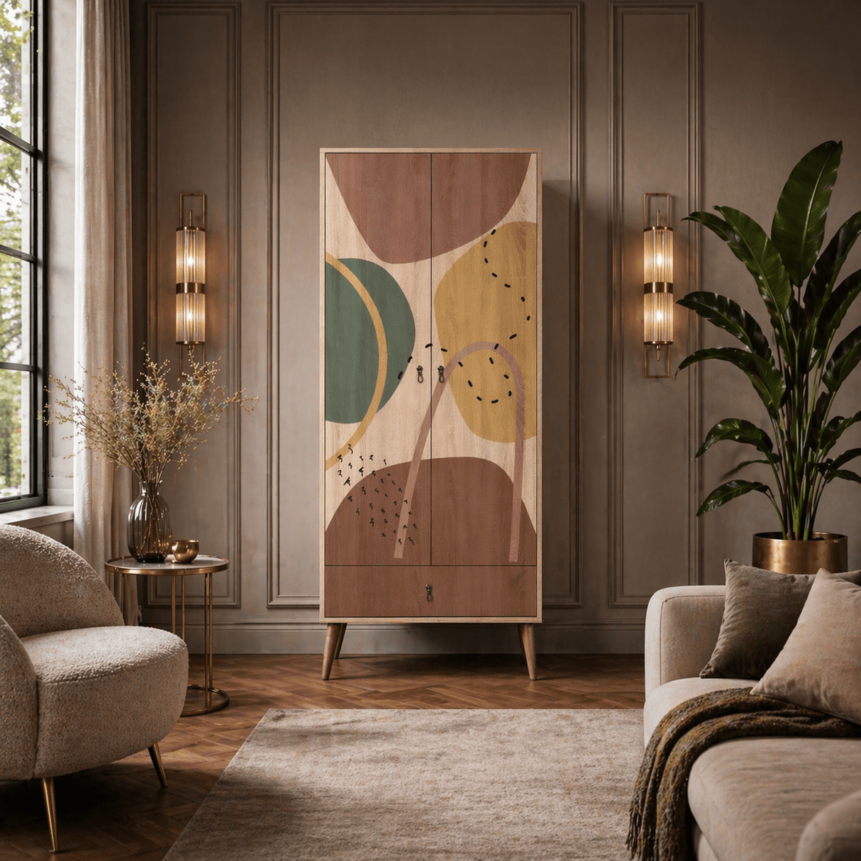 Wardrobe City Gardrop Multicolor Melamine 80x190x45 cm