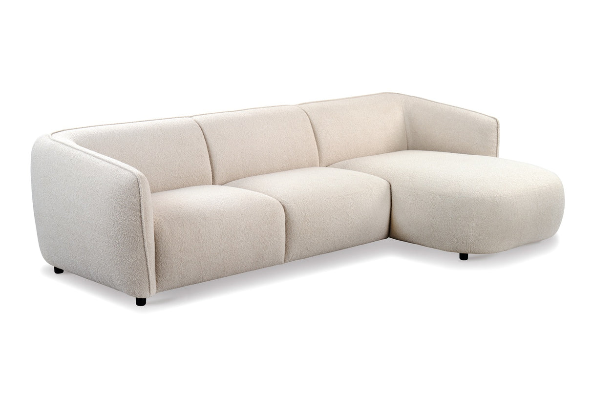 Corner sofa with organic shape, cream boucle Sophie - right