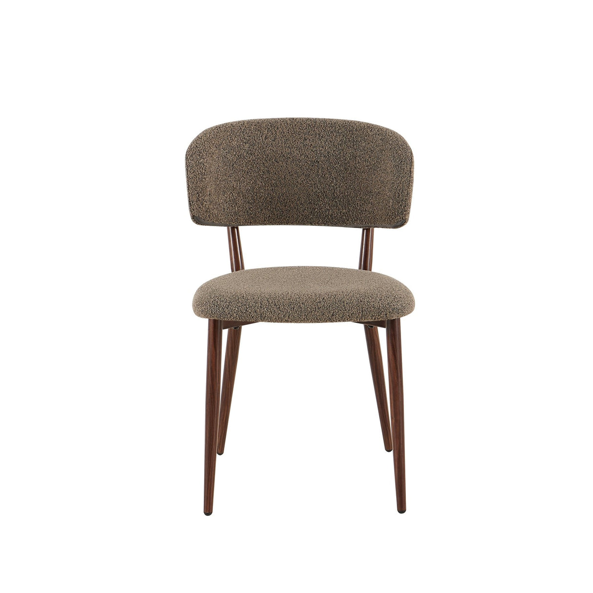 Dining room chairs-Japandi Dining room chair Yura Taupe - Walnut look Frame-Dimehouse