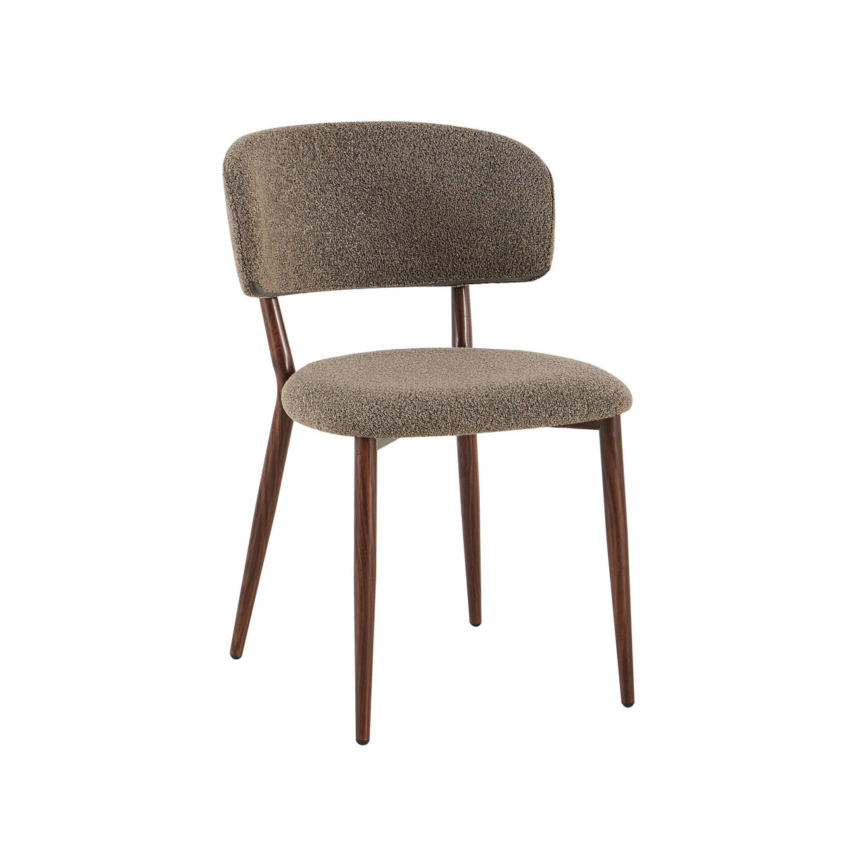 Dining room chairs-Japandi Dining room chair Yura Taupe - Walnut look Frame-Dimehouse