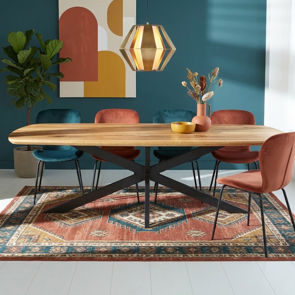 Eettafels - Eettafel Mikkel Eikenhout Deens Ovaal Matrix Frame Groot - Dimehouse