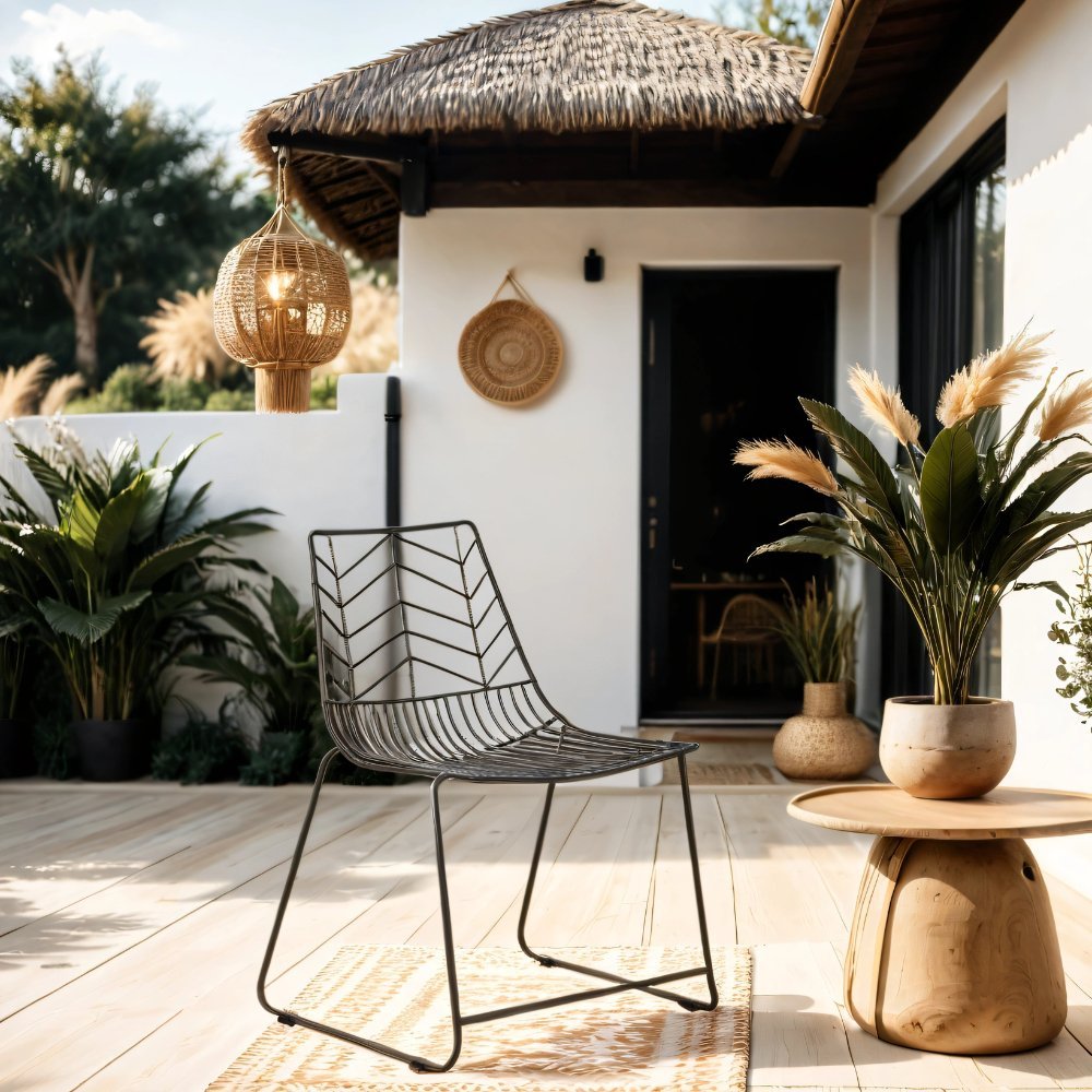 Garden Chair Metal Black Millie