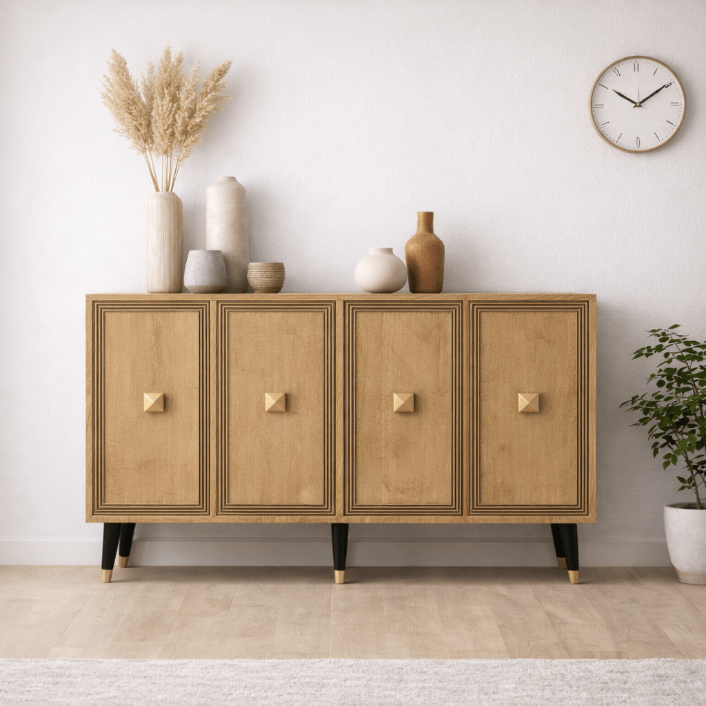 Modern Sideboard Ansel Sapphire Oak Look Melamine 120 cm