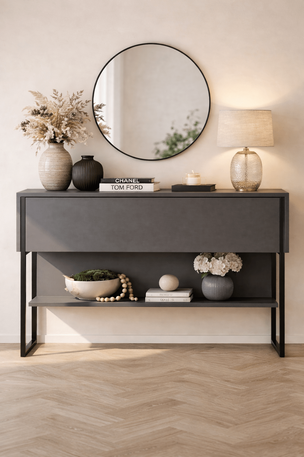Modern Sideboard Anthracite Luxury 120x80x30 - Black Frame - One Compartment