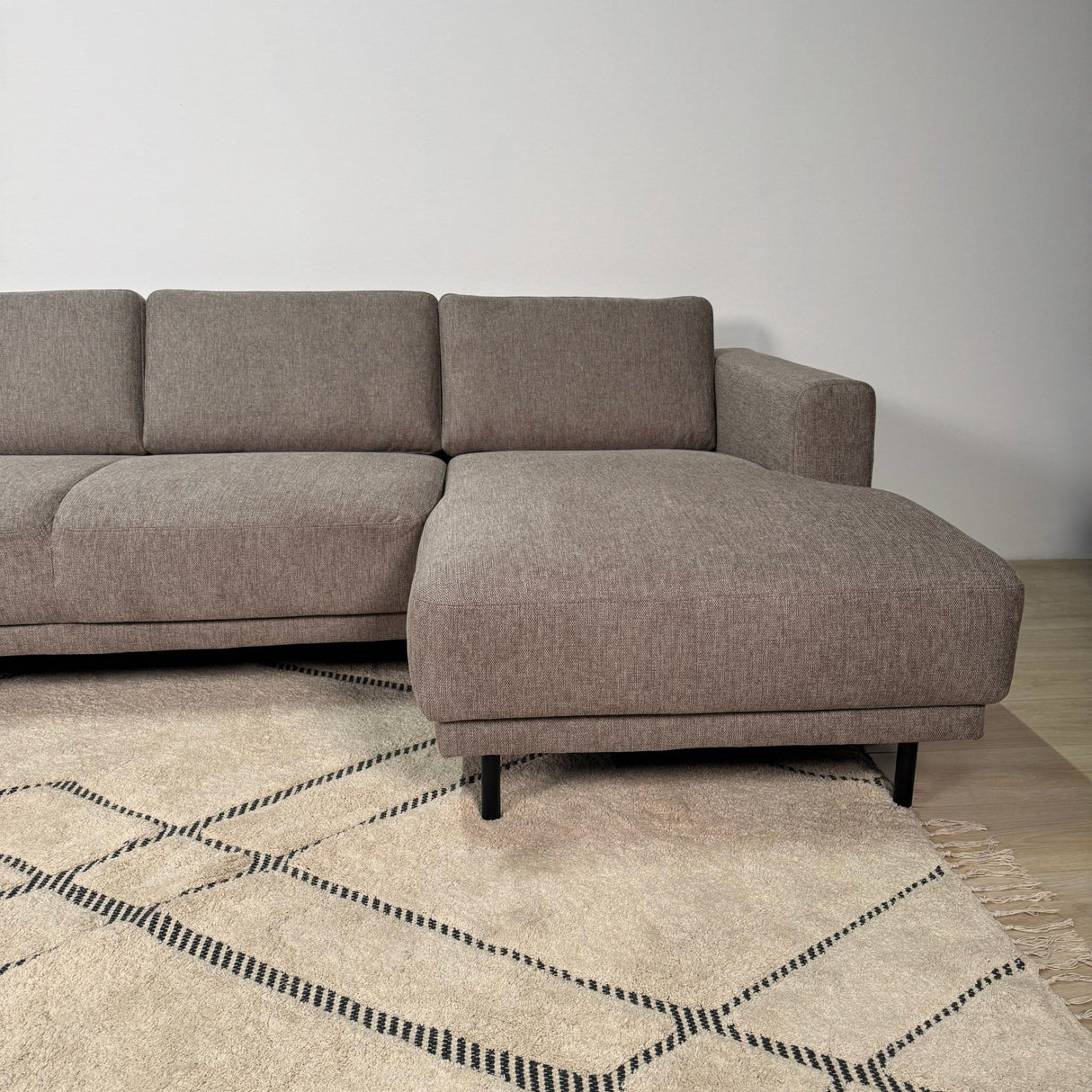 Modern U-Shape Couch Corner Sofa Left Taupe Fabric Aniko 310x197x78 cm
