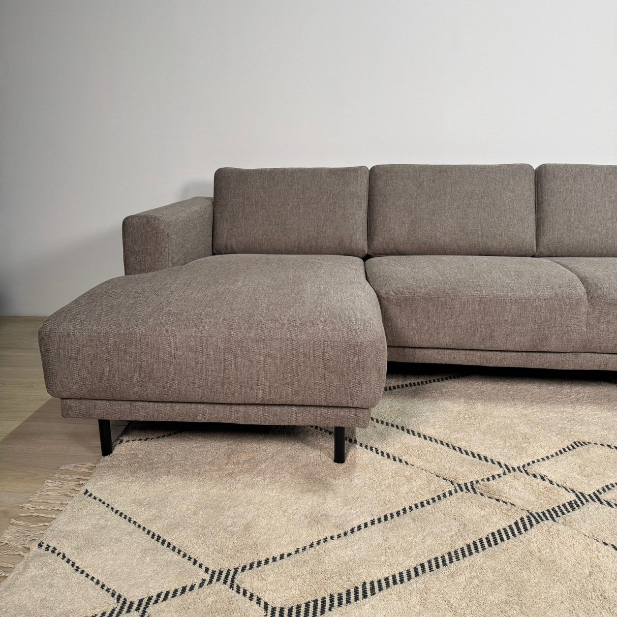 Modern U-Shape Corner Sofa Right Taupe Fabric Aniko 310x197x78 cm