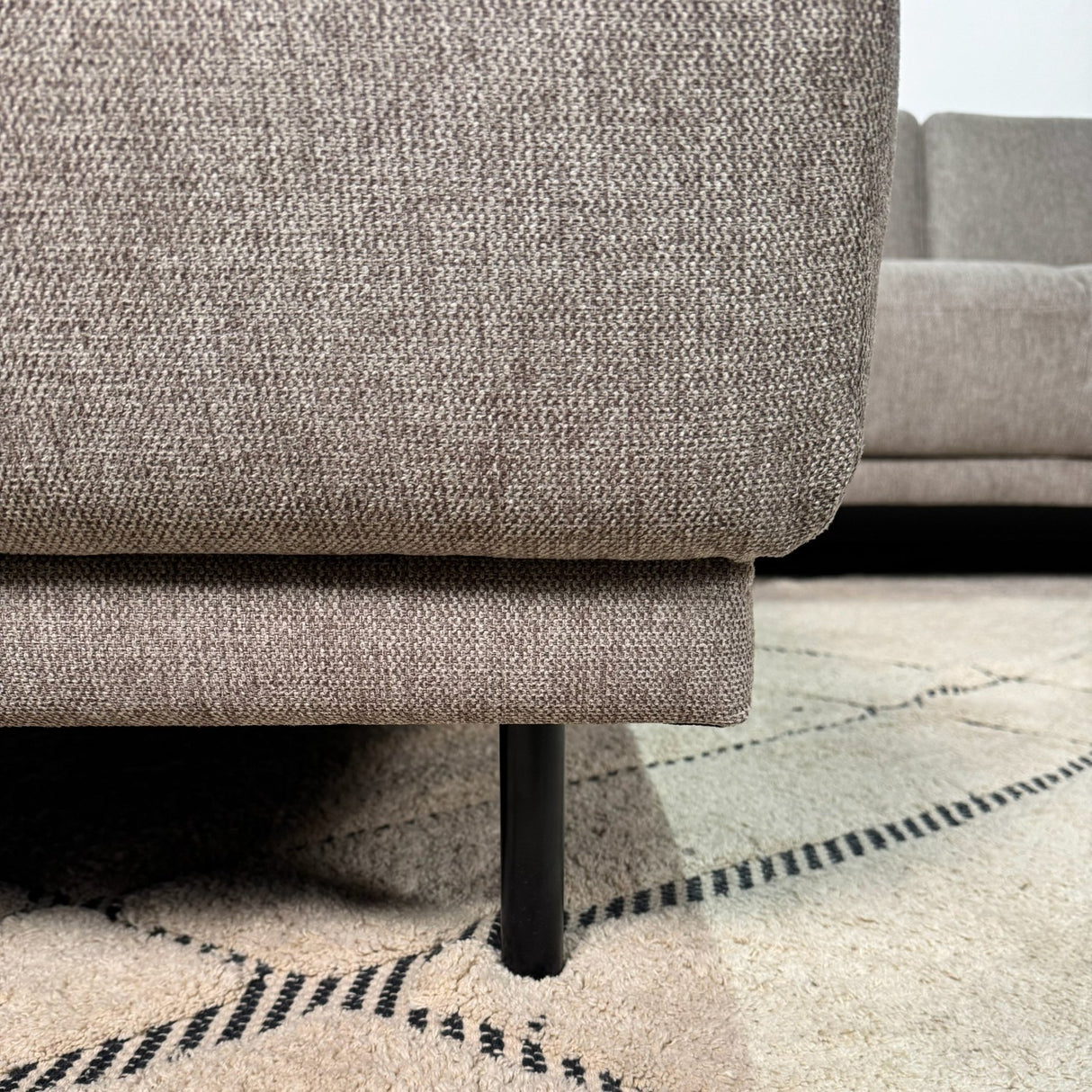 Modern U-Shape Couch Corner Sofa Left Taupe Fabric Aniko 310x197x78 cm