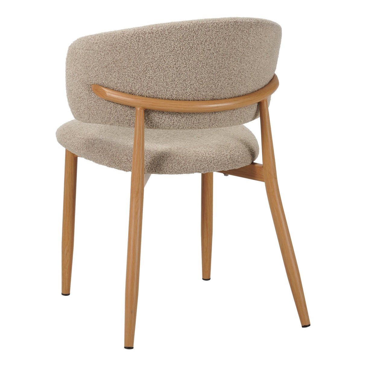 Eetkamerstoelen - Japandi Eetkamerstoel Yuka Zand - Eikenlook Frame - Dimehouse