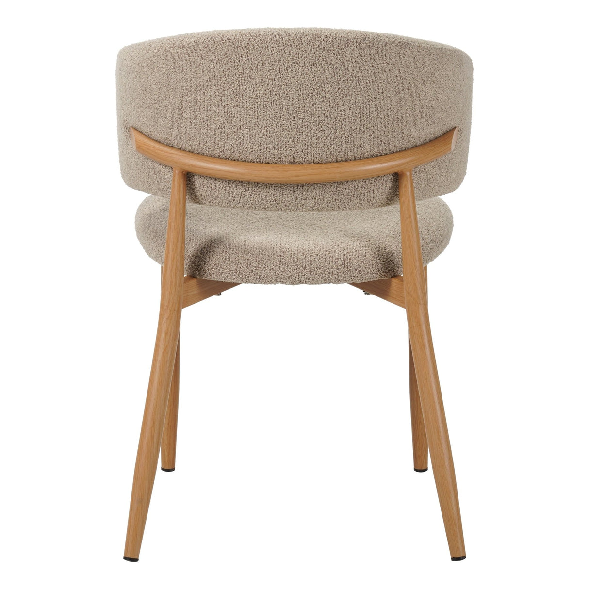 Eetkamerstoelen - Japandi Eetkamerstoel Yuka Zand - Eikenlook Frame - Dimehouse