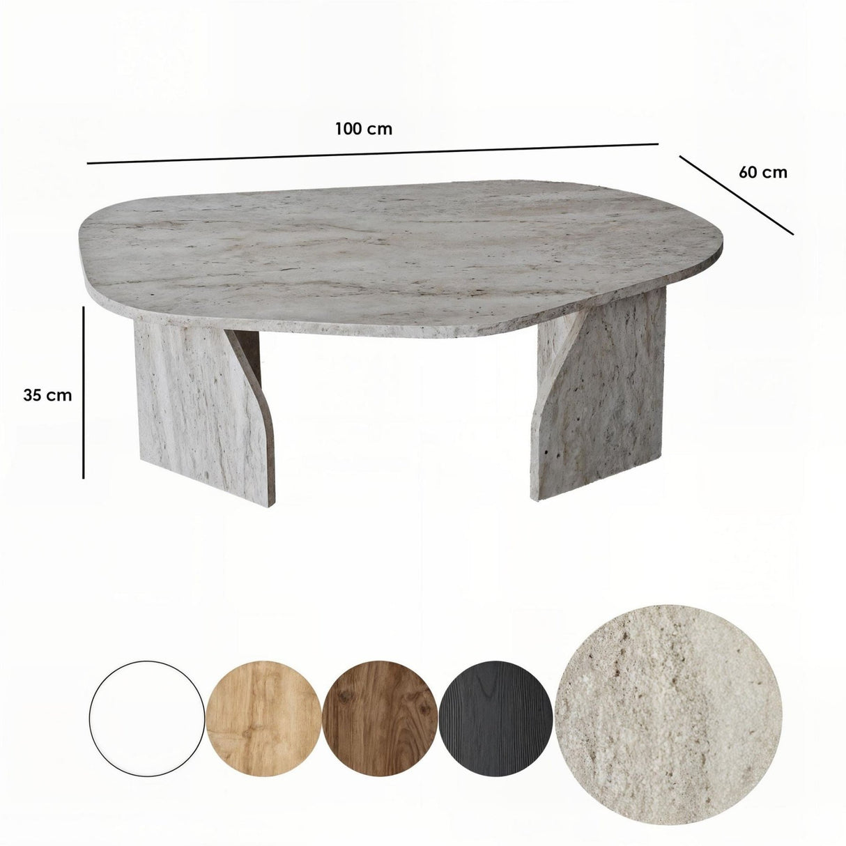 Organic Coffee Table Walnut Melamine Rack - 105x65 cm