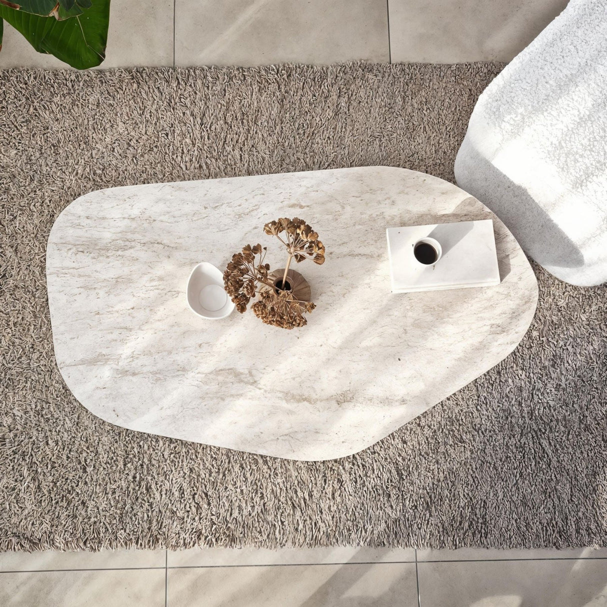 Organic Coffee Table Walnut Melamine Rack - 105x65 cm