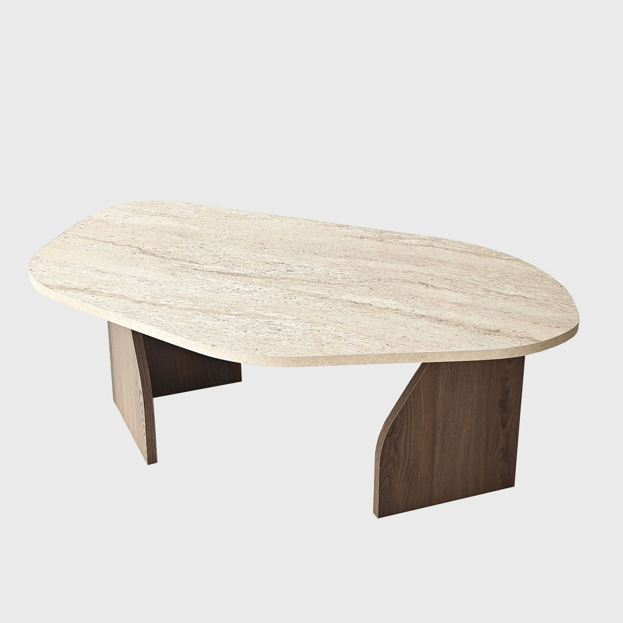 Organic Coffee Table Walnut Melamine Rack - 105x65 cm