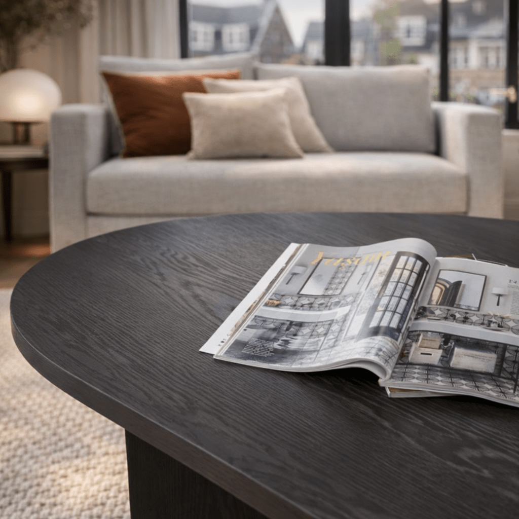 Sable Lumière Black Coffee Table 119x60 cm Melamine