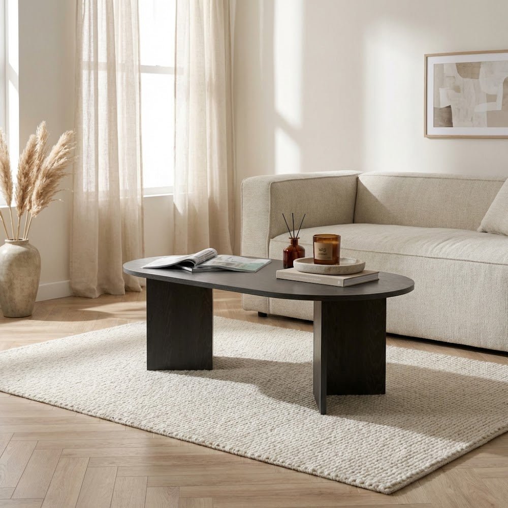 Sable Lumière Black Coffee Table 119x60 cm Melamine