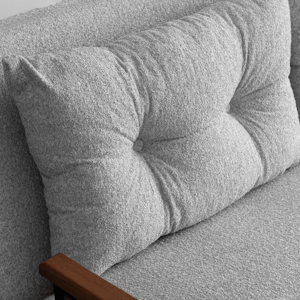 2-seater Sofa Bed Sando Gray Teddy Fabric