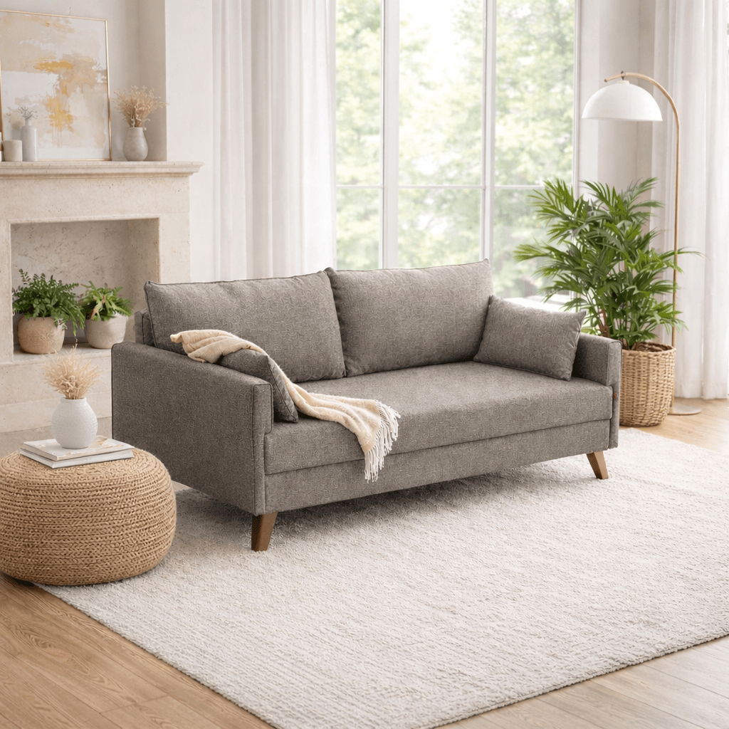 3-seater sofa bed Bella Crème