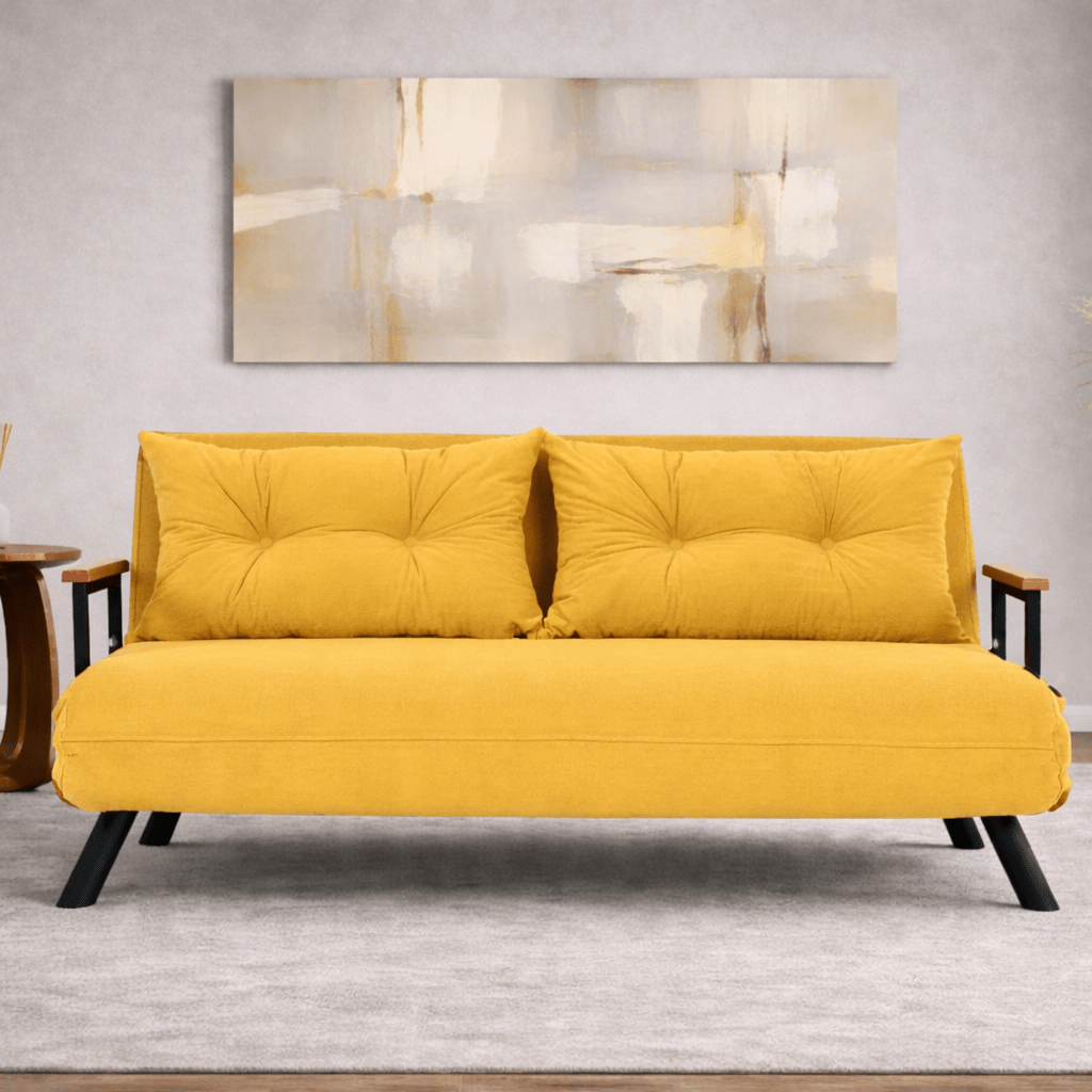 2-seater sofa bed Sando Mustard