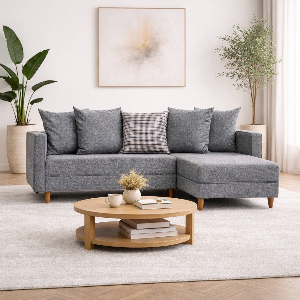 Corner sofa with sleeping function on the right Aydam Gray