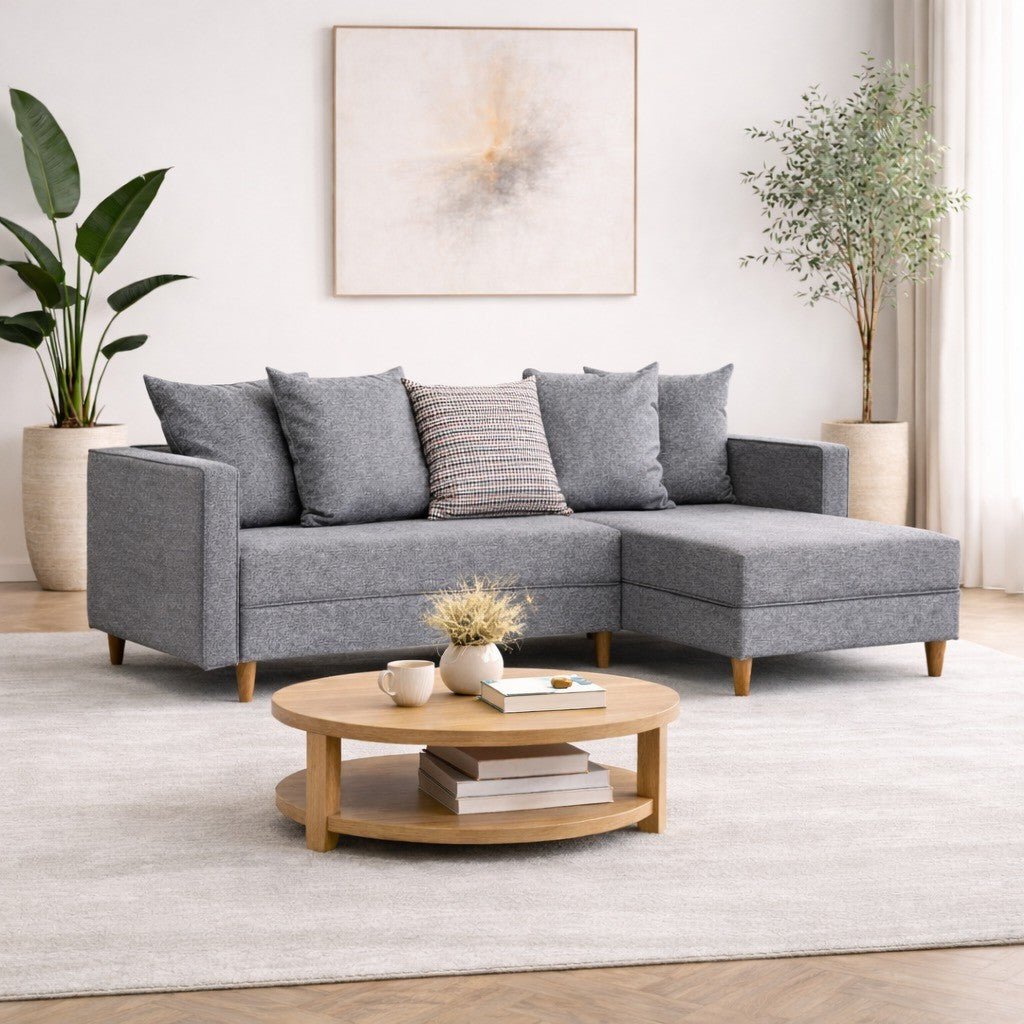 Corner sofa with sleeping function on the right Aydam Gray