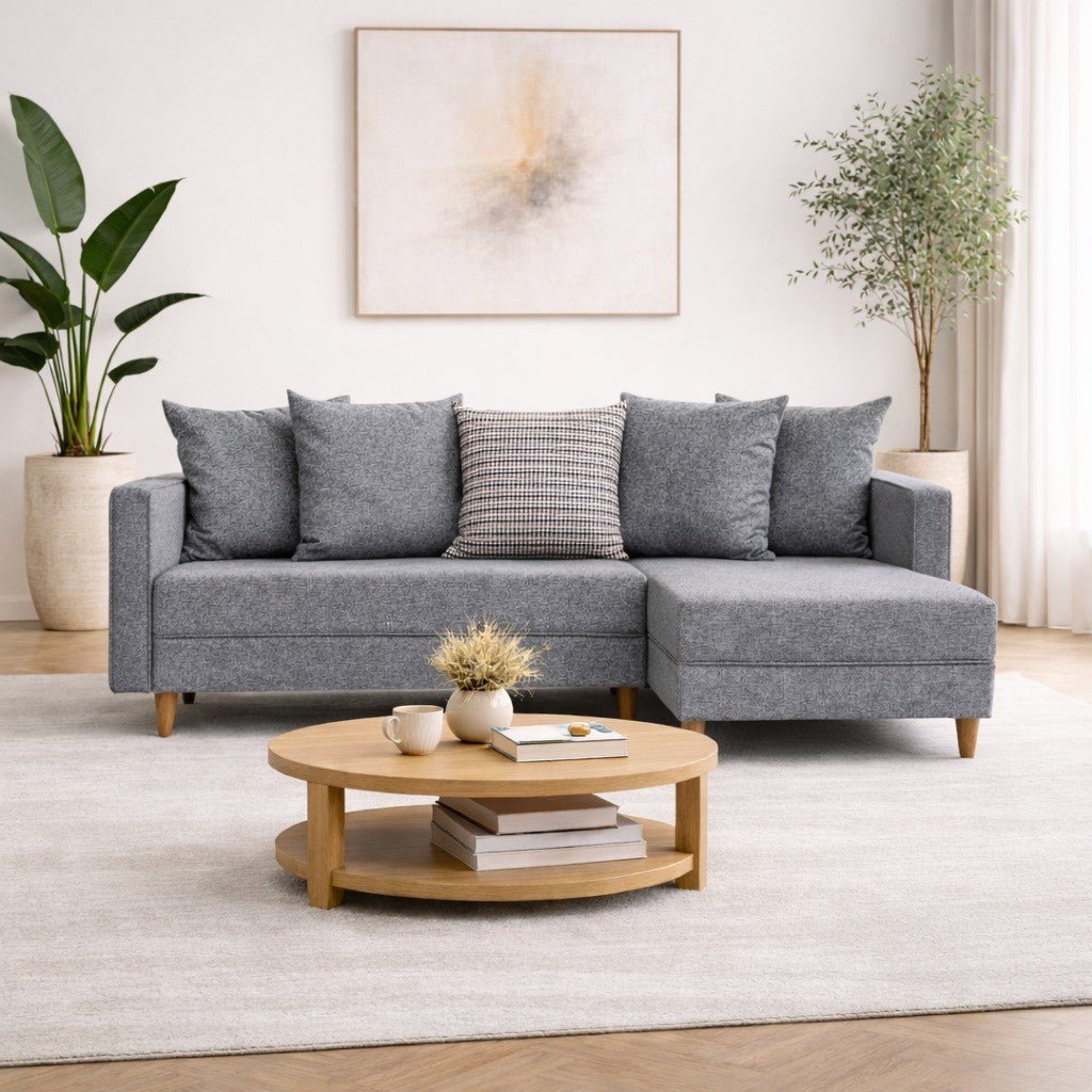 Corner sofa with sleeping function on the right Aydam Gray
