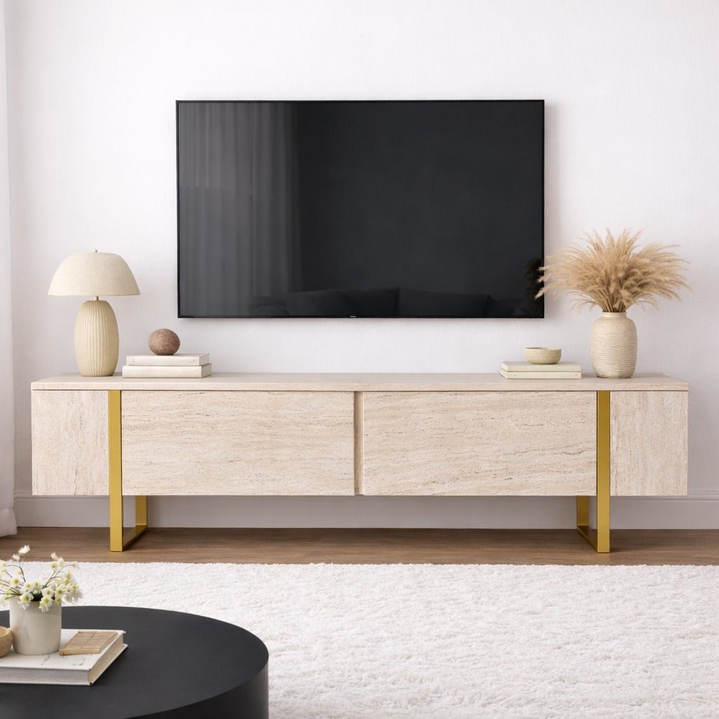 TV Unit Beige Melamine Fouden Frame Blitz 50x180x29.5 cm
