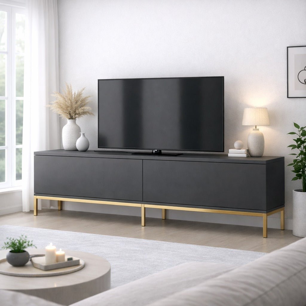 TV furniture lord anthracite gold melamine 180x47x30 cm