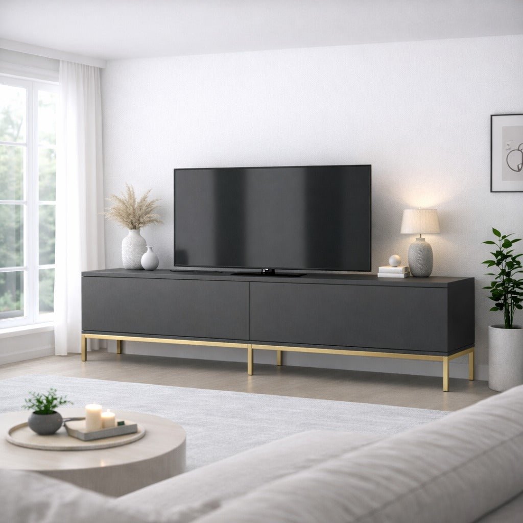 TV furniture lord anthracite gold melamine 180x47x30 cm