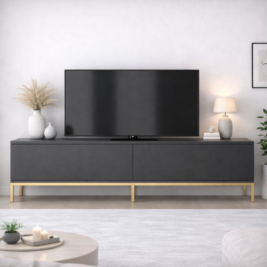 TV furniture lord anthracite gold melamine 180x47x30 cm