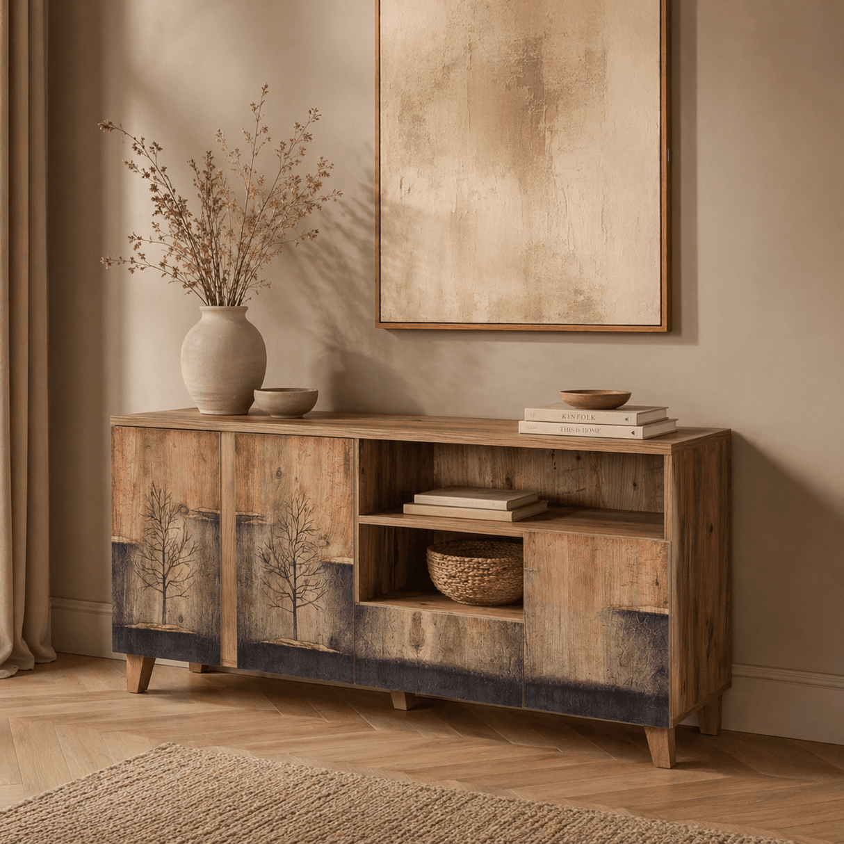 TV furniture Marina Mila Atlantic Pine Melamine 160x76x45 cm