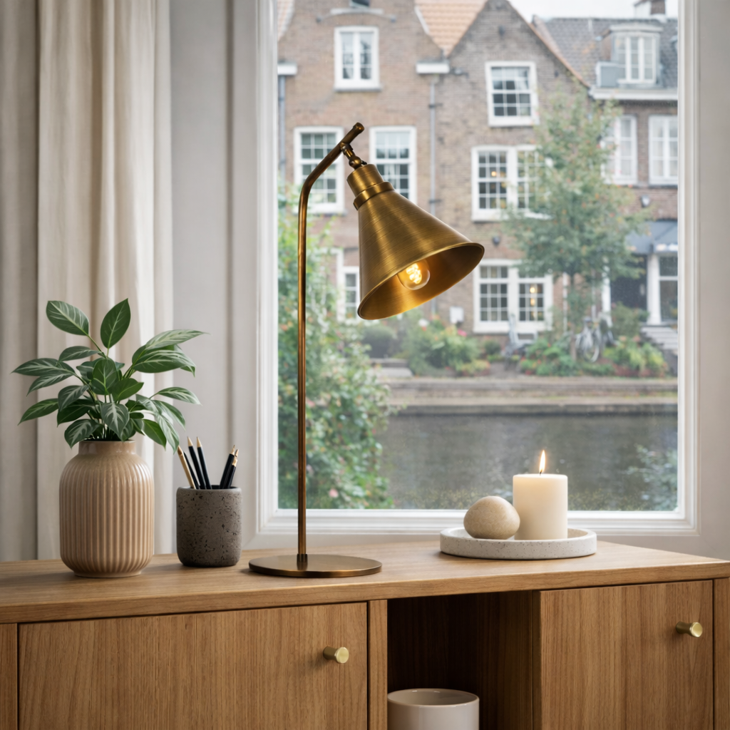 Table lamp Bronze-colored Metal Crimson