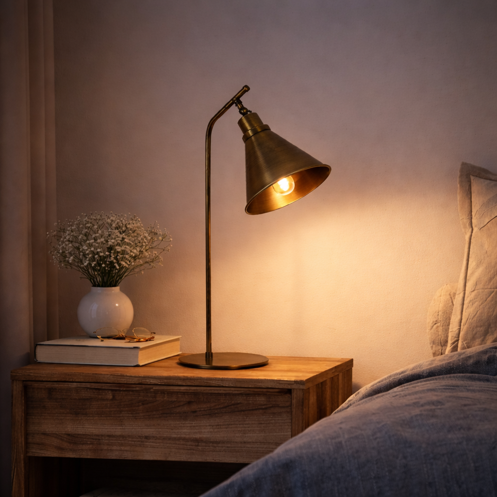 Table lamp Bronze-colored Metal Crimson