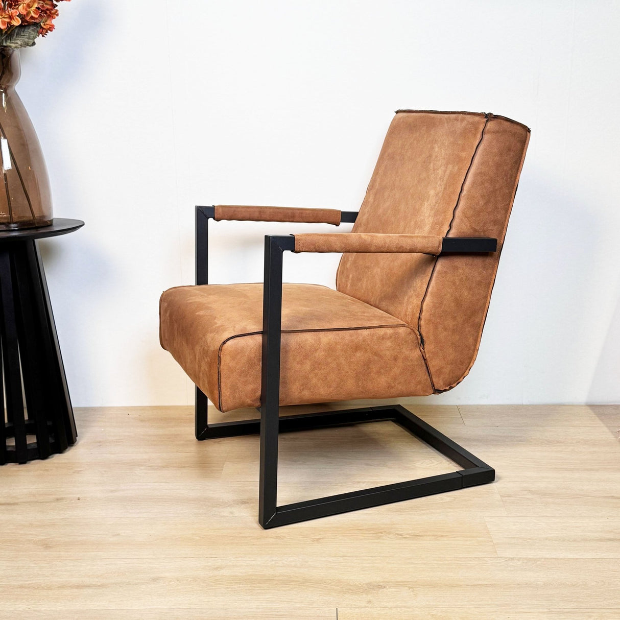 Tiger Industrial Leather Armchair Cognac