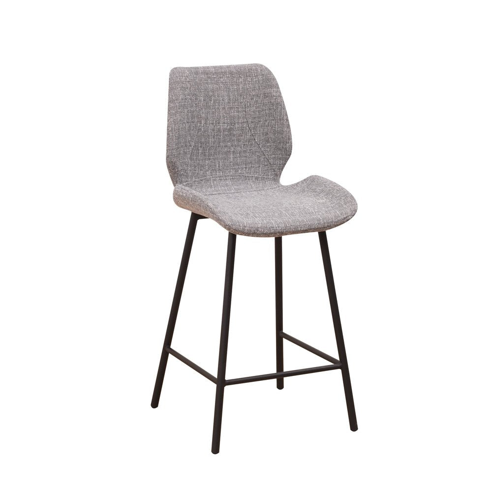 Beau Bar Stool Light Gray Chenille Fabric - 67 cm Seat Height - Without Armrests