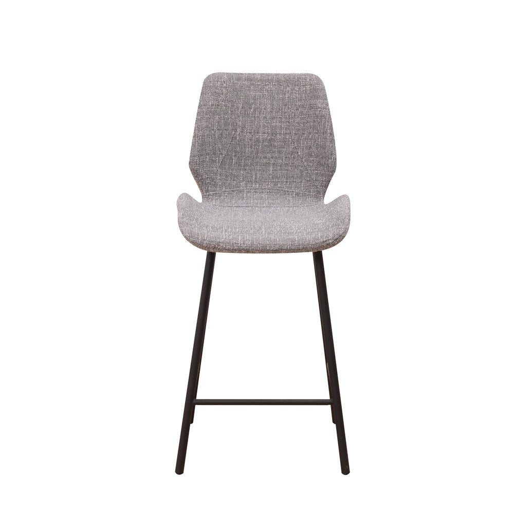Beau Bar Stool Light Gray Chenille Fabric - 67 cm Seat Height - Without Armrests