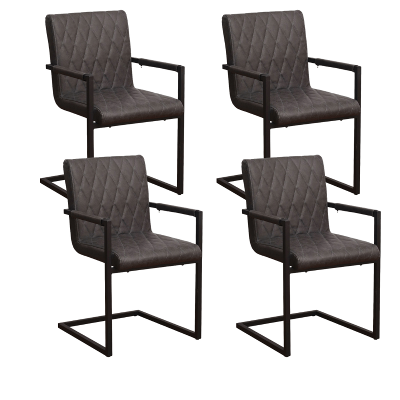 Industrial Dining Chair Anthracite Ruben - With Armrests
