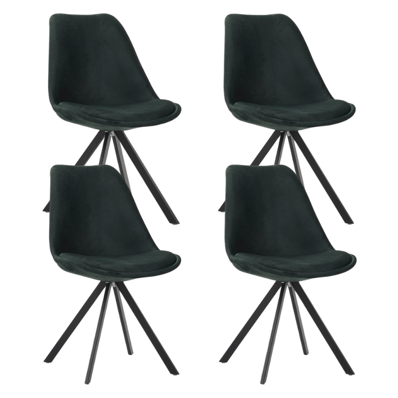 Dining chair Jace Velvet Green - without Armrests